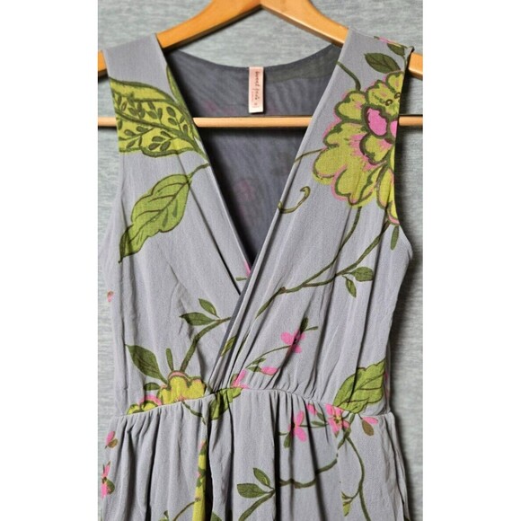 Sweat Pea Womens Hi-Low Floral Maxi Dress Sleeveless Faux Wrap Gray Size Medium - Picture 12 of 12